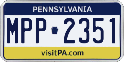 PA license plate MPP2351