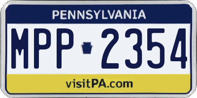 PA license plate MPP2354