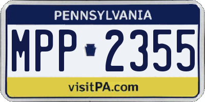 PA license plate MPP2355