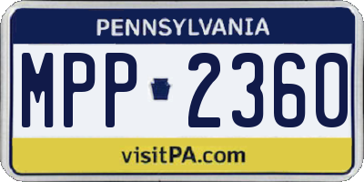 PA license plate MPP2360