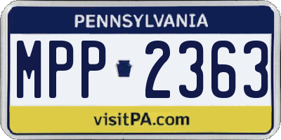 PA license plate MPP2363