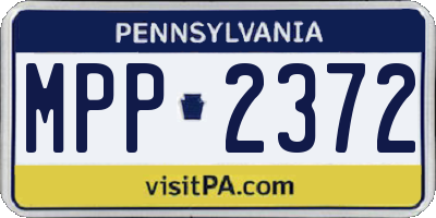 PA license plate MPP2372