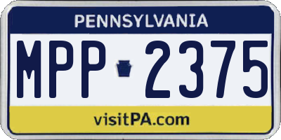 PA license plate MPP2375