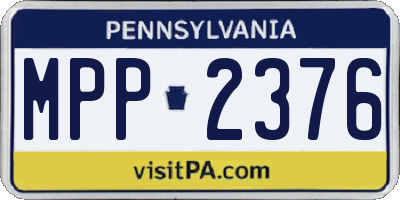 PA license plate MPP2376