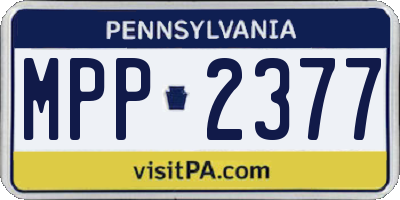 PA license plate MPP2377