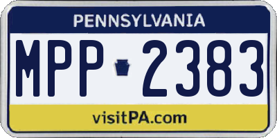 PA license plate MPP2383