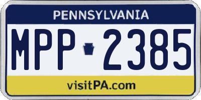 PA license plate MPP2385