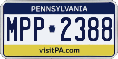 PA license plate MPP2388