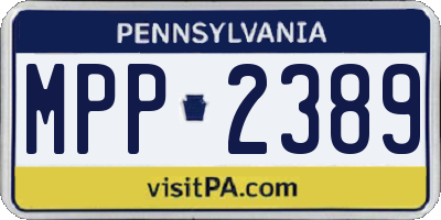 PA license plate MPP2389