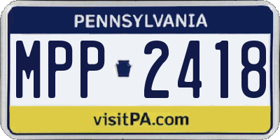 PA license plate MPP2418