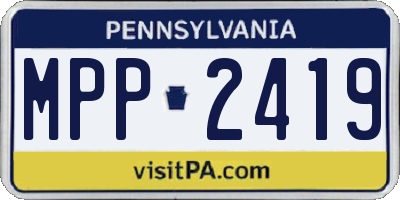PA license plate MPP2419