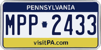 PA license plate MPP2433