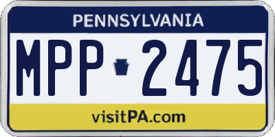 PA license plate MPP2475