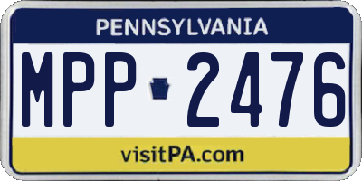 PA license plate MPP2476