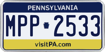PA license plate MPP2533
