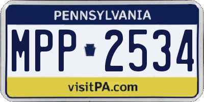 PA license plate MPP2534