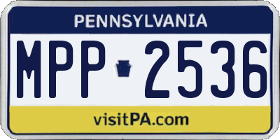 PA license plate MPP2536