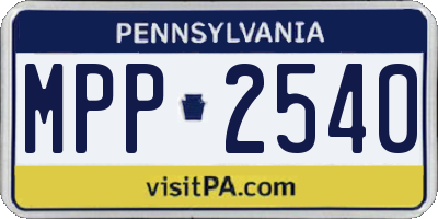 PA license plate MPP2540