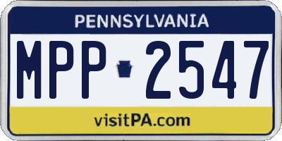 PA license plate MPP2547