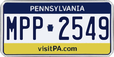 PA license plate MPP2549