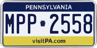 PA license plate MPP2558