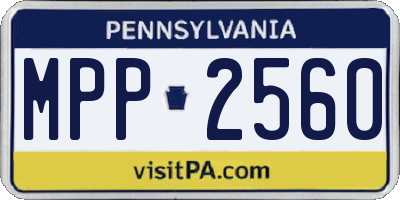 PA license plate MPP2560