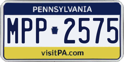 PA license plate MPP2575