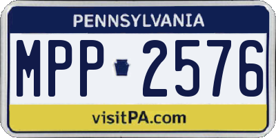 PA license plate MPP2576