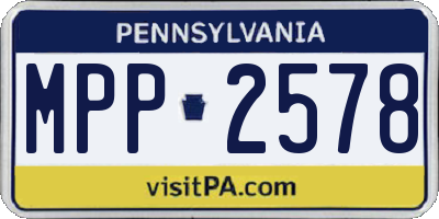 PA license plate MPP2578