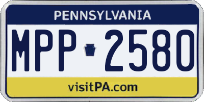PA license plate MPP2580