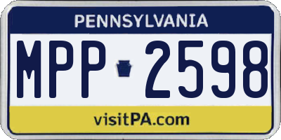 PA license plate MPP2598