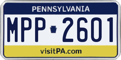 PA license plate MPP2601