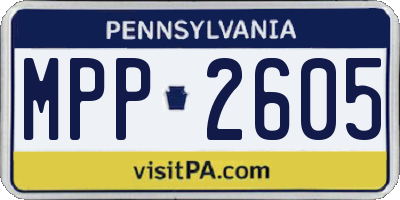 PA license plate MPP2605