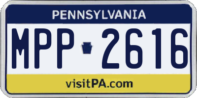 PA license plate MPP2616