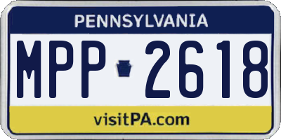 PA license plate MPP2618