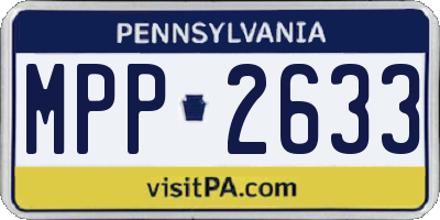 PA license plate MPP2633