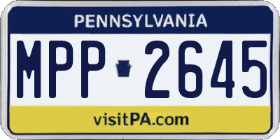 PA license plate MPP2645