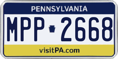 PA license plate MPP2668