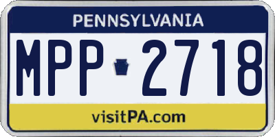 PA license plate MPP2718