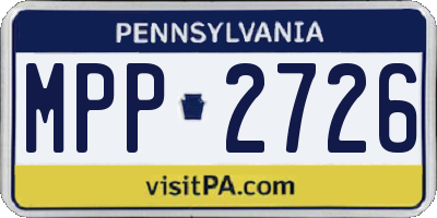 PA license plate MPP2726