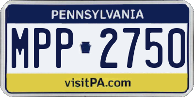 PA license plate MPP2750