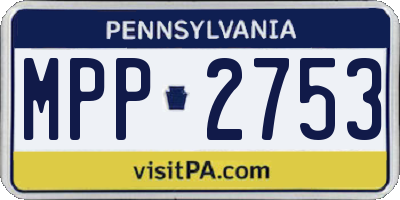 PA license plate MPP2753