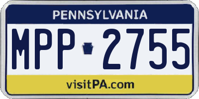 PA license plate MPP2755