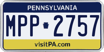 PA license plate MPP2757