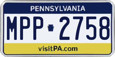 PA license plate MPP2758