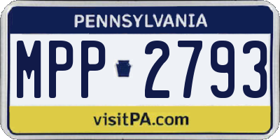 PA license plate MPP2793