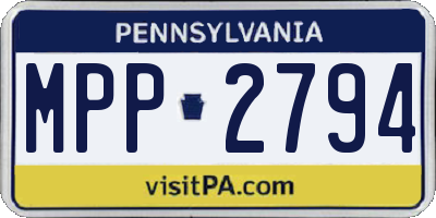 PA license plate MPP2794