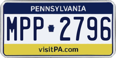 PA license plate MPP2796