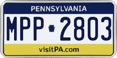 PA license plate MPP2803