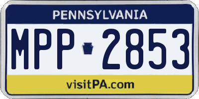 PA license plate MPP2853